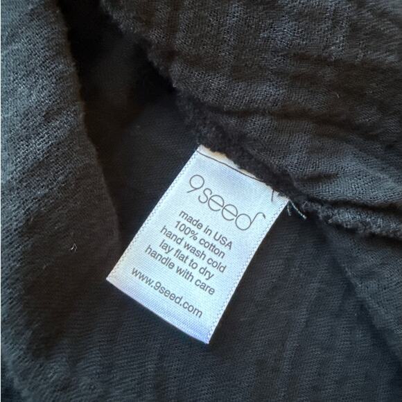 9 Seed Condesa Wrap Maxi Dress in Black Cotton Size Medium - Picture 9 of 9